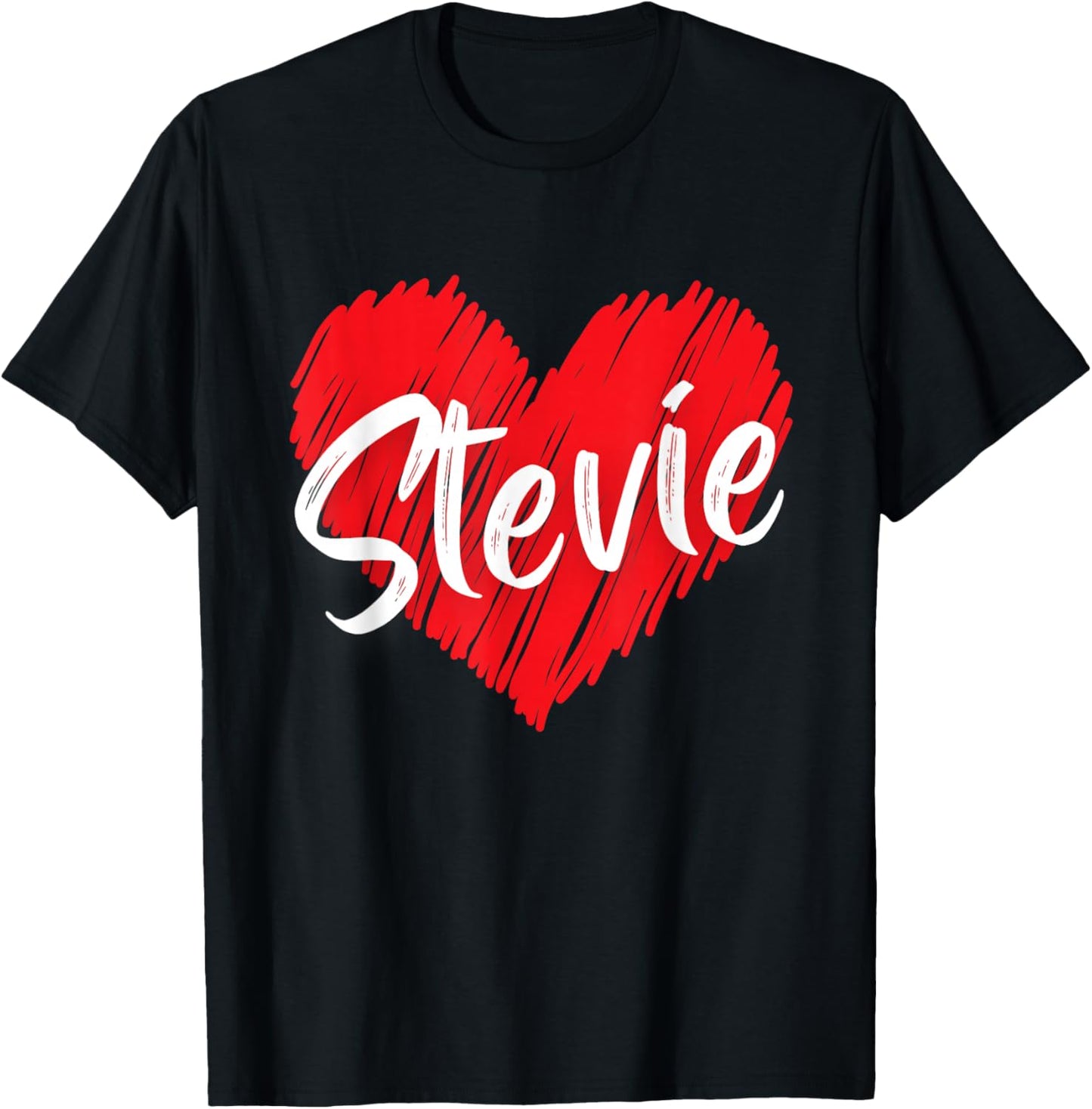 I Love Stevie Heart Personalized Name Stevie T-Shirt - T-Shirt | Black