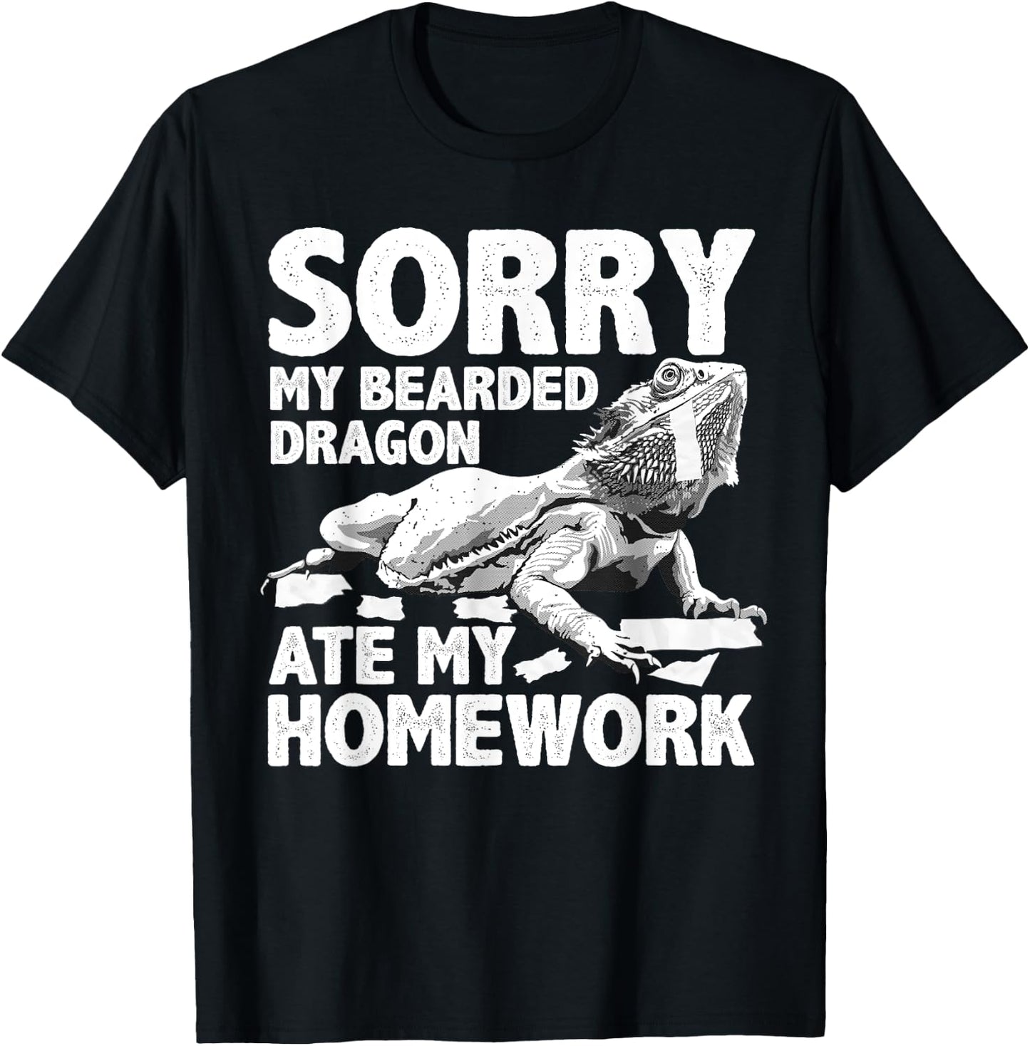 Cool Bearded Dragon Women Kids Pogona Lizard Lovers T-Shirt - T-Shirt | Black
