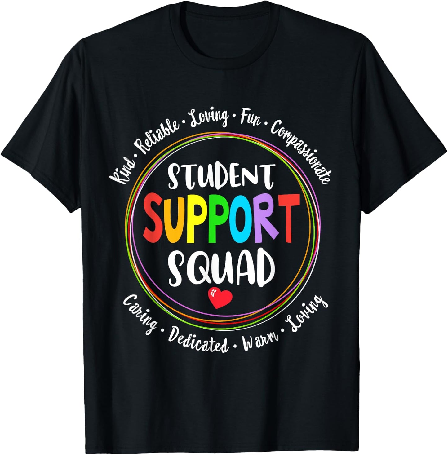 Student Support Squad School Counselor Student Services T-Shirt - T-Shirt | Black