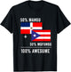 Half Puerto Rican Half Dominican Flag Boricua Domis PR RD T-Shirt - T-Shirt | Black