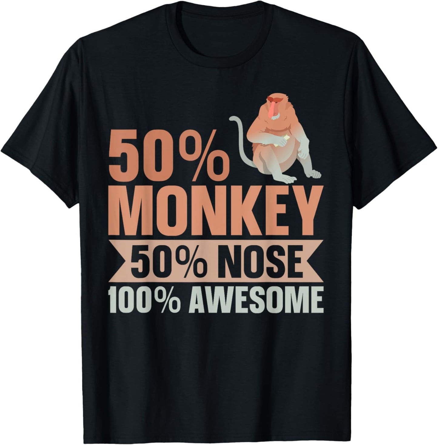 Long Nosed Monkey Design for a Proboscis Monkey Expert T-Shirt - T-Shirt | Black