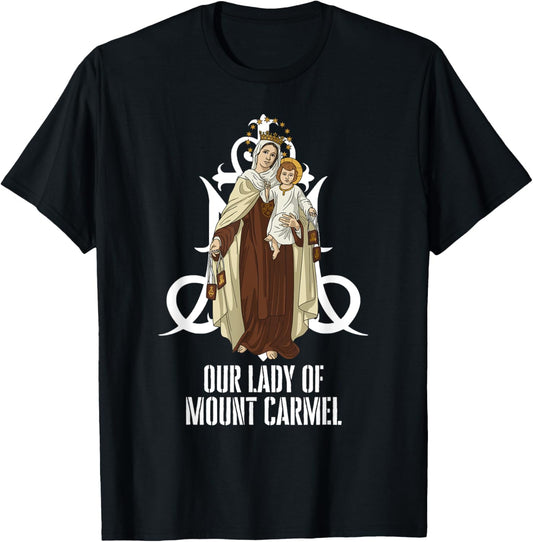 Our Lady of Mount Carmel Marian Catholic T-Shirt - T-Shirt | Black