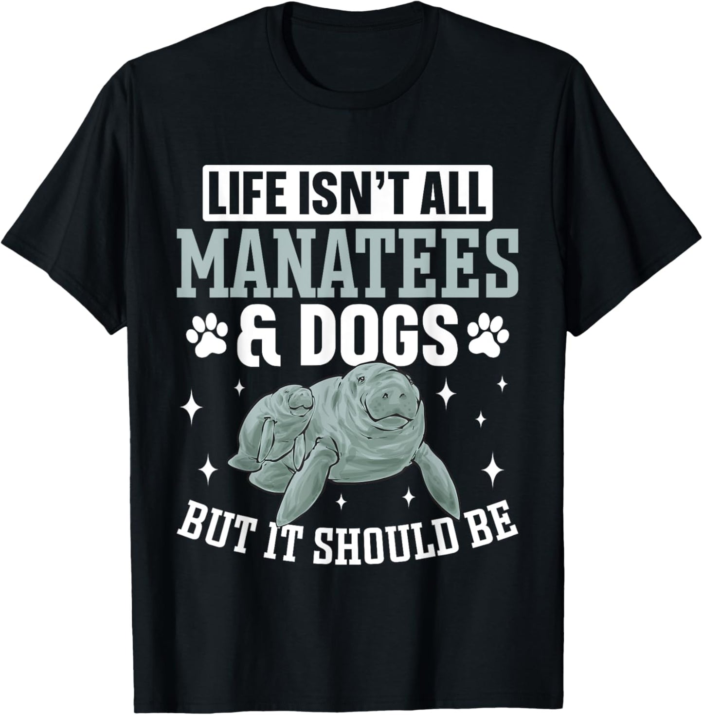 Manatee Sea Animal Dogs Manatee T-Shirt - T-Shirt | Black