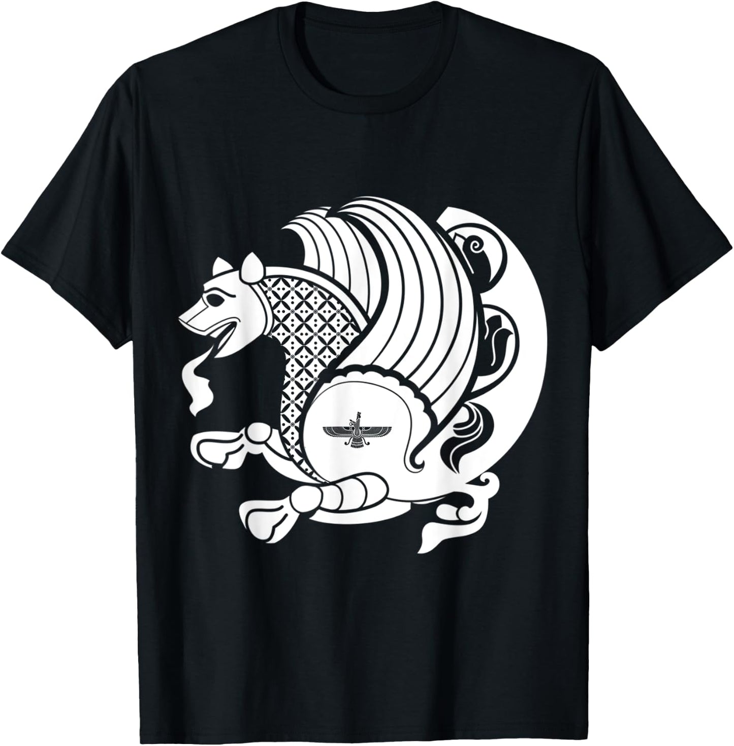Persian Healing Simurgh Farvahar of Achaemenids & Sassanids T-Shirt - T-Shirt | Black
