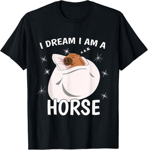Sleeping Shirt PJ Pajama Top I Dream I Am A Horse T-Shirt - T-Shirt | Black