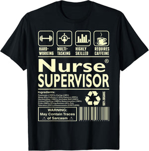 Hardworking Multitasking Nurse Supervisor T-Shirt - T-Shirt | Black