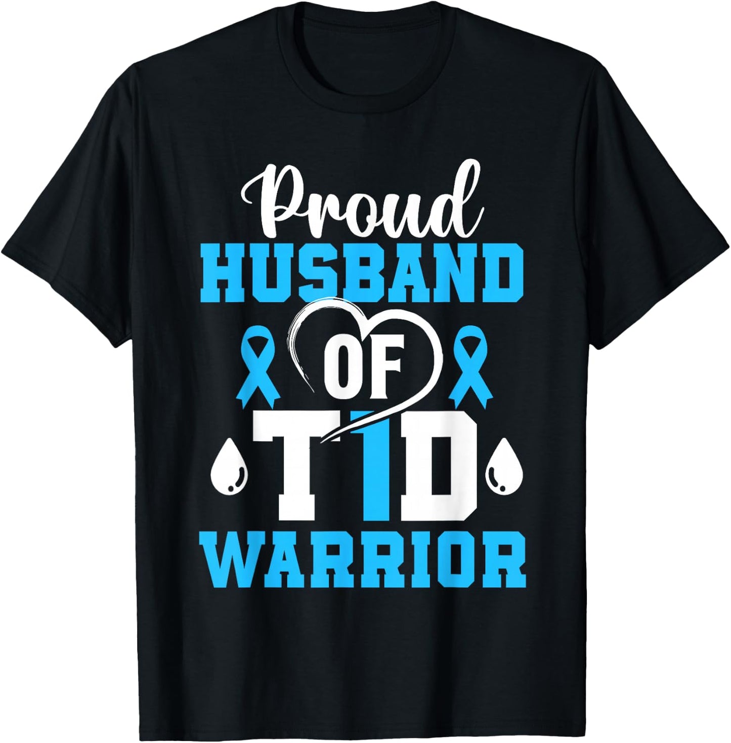 Husband of Type 1 Diabetes Diabetic Awareness Insulin T-Shirt - T-Shirt | Black
