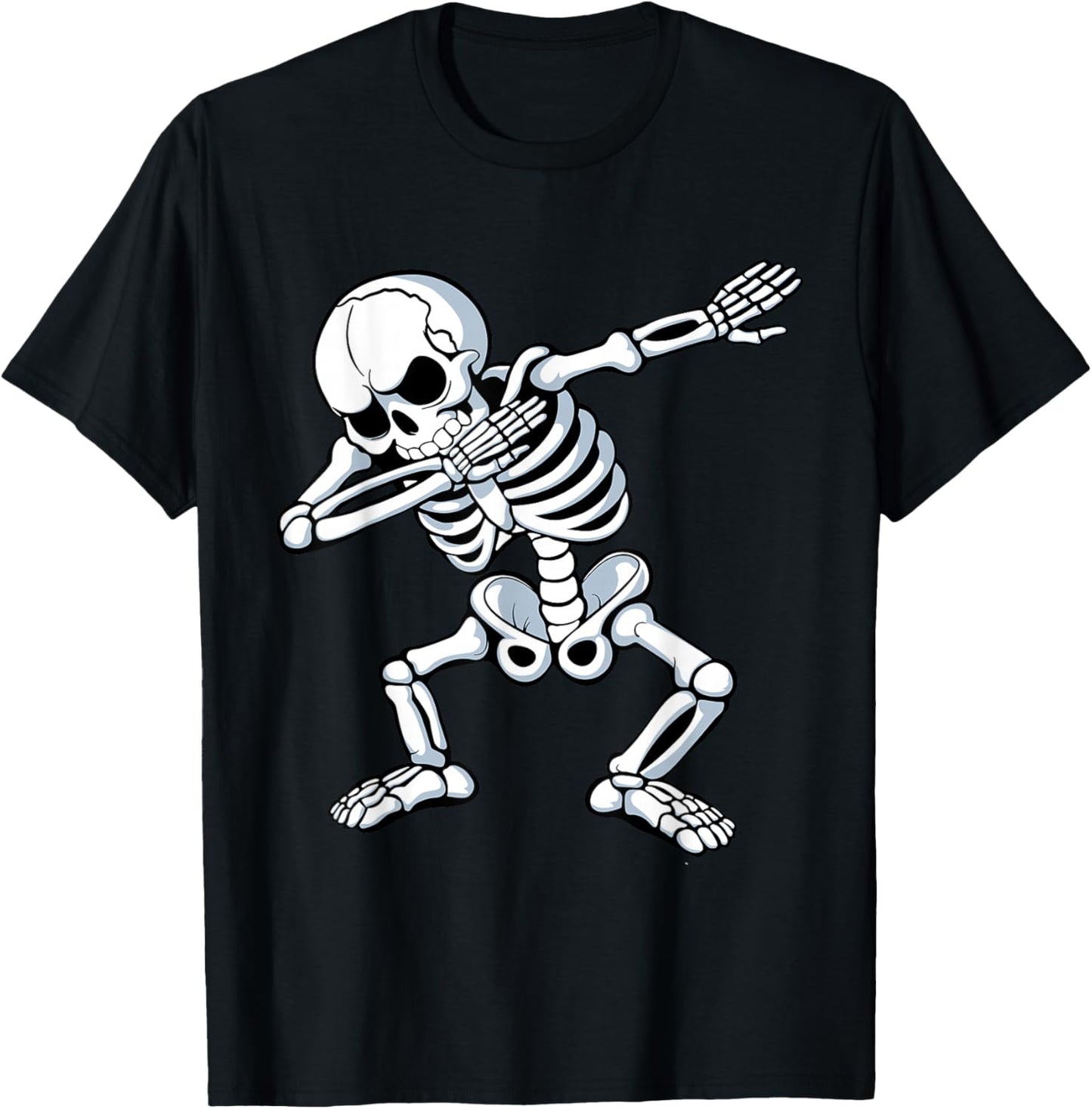 Dabbing Skeleton Spooky Dab Dancing Men Kids Boys Halloween T-Shirt - T-Shirt | Black
