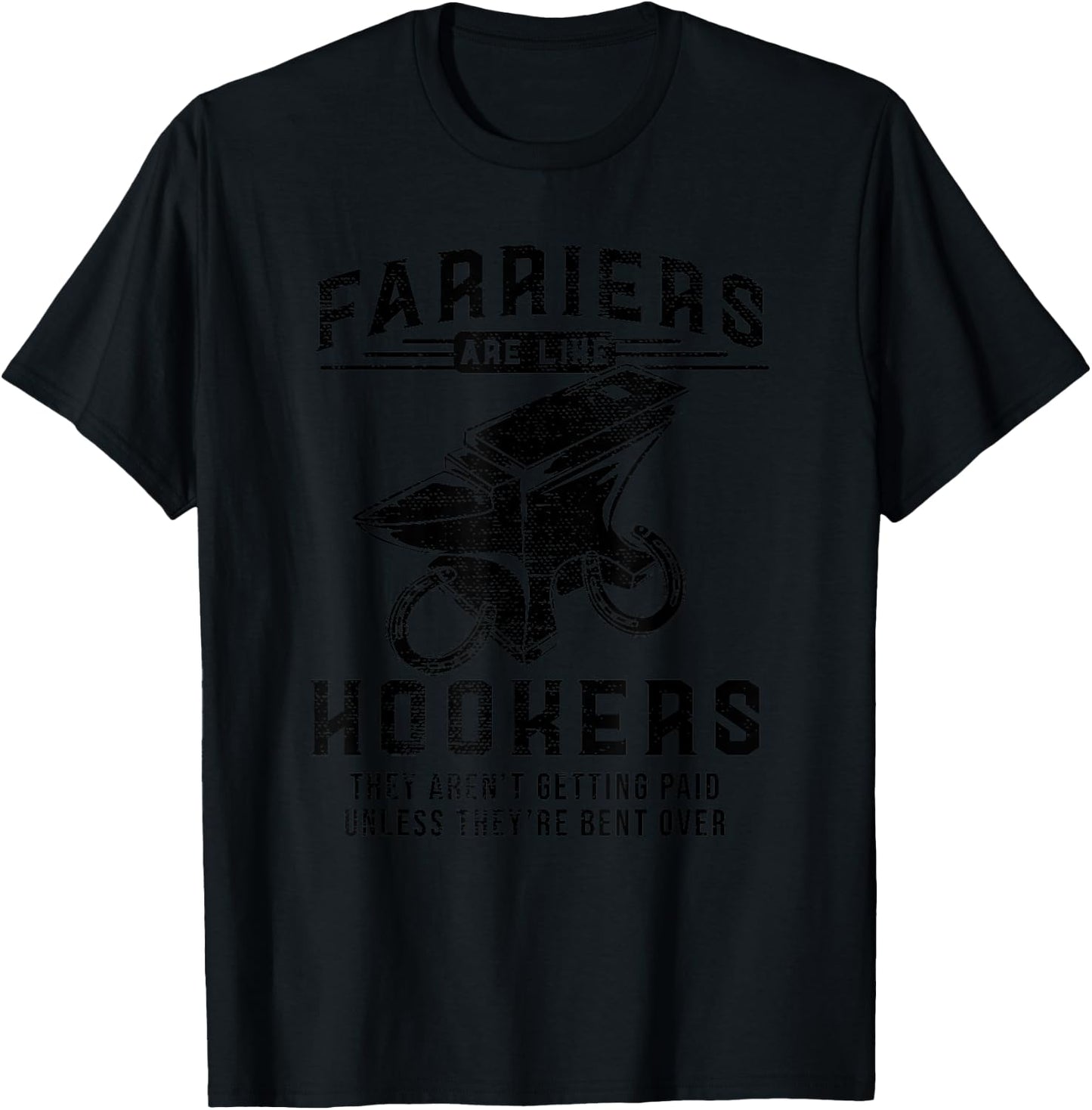 Funny Farrier Hoof Trimming Equine Horse Shoeing Hooves Gift T-Shirt - T-Shirt | Black