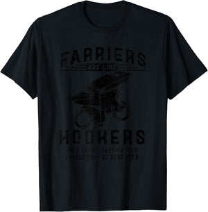 Funny Farrier Hoof Trimming Equine Horse Shoeing Hooves Gift T-Shirt - T-Shirt | Black