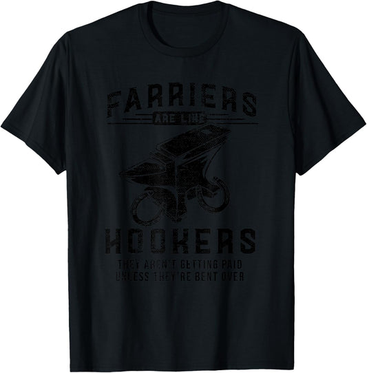Funny Farrier Hoof Trimming Equine Horse Shoeing Hooves Gift T-Shirt - T-Shirt | Black