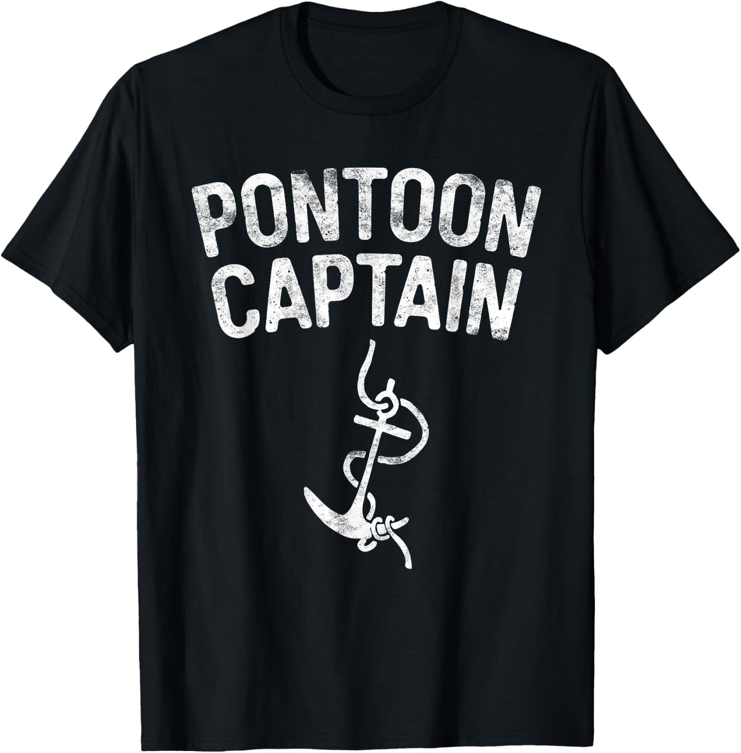 Pontoon Captain Shirt Men Women Anchor Boat Captain Skipper T-Shirt - T-Shirt | Black