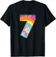 Number 7 Team Event Shirt or Age 7 Birthday Tie Dye Gift T-Shirt - T-Shirt | Black
