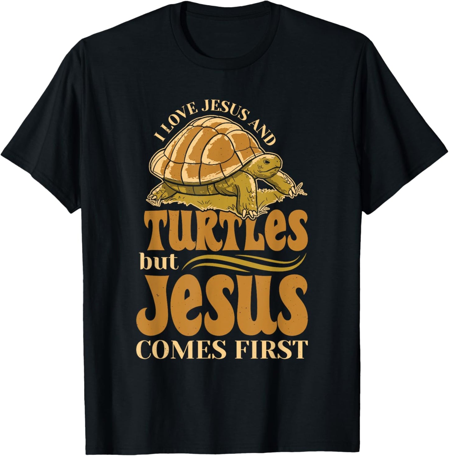 Turtles Lover Christian Religion Faith Jesus Catholic T-Shirt - T-Shirt | Black