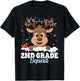 2nd Grade Teacher Christmas Second Grade Squad Reindeer Xmas Women Kids T-Shirt - T-Shirt | Black