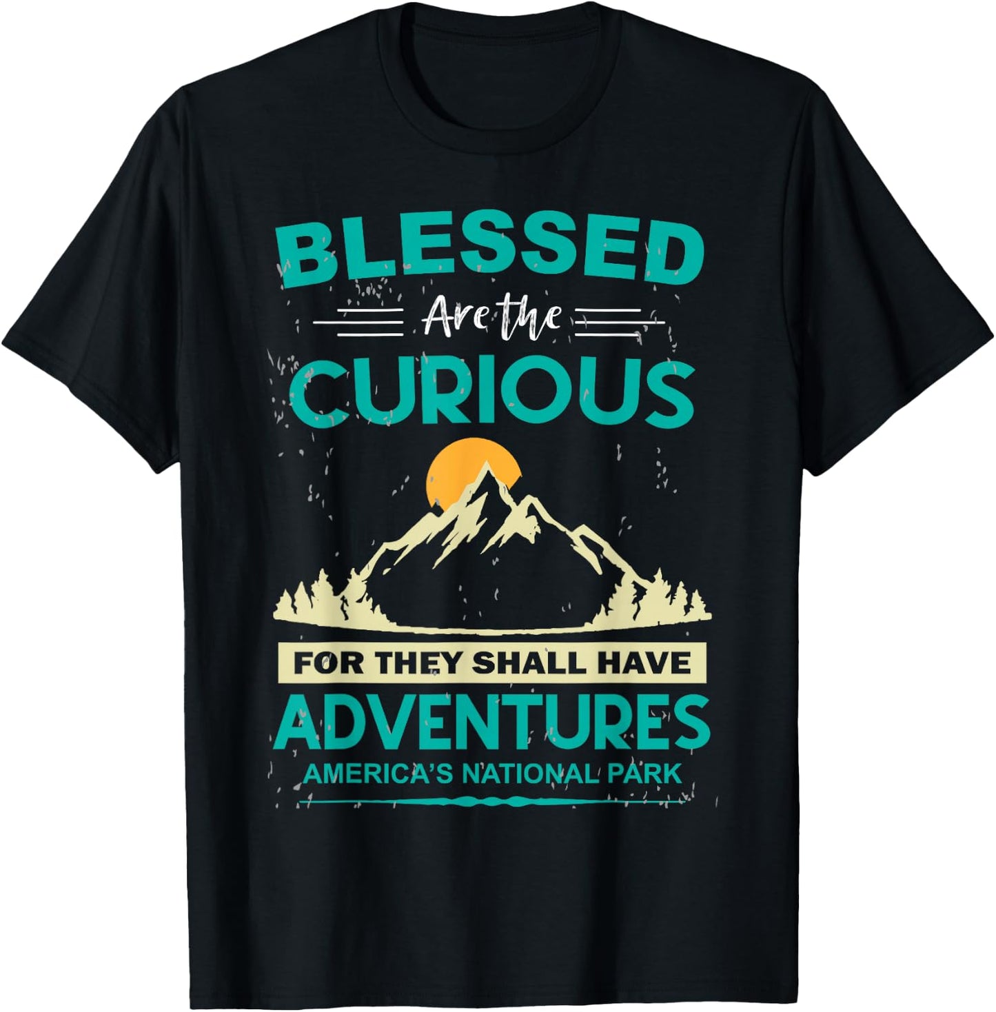 Blessed Are The Curious For They Shall Have Adventures T-Shirt - T-Shirt | Black