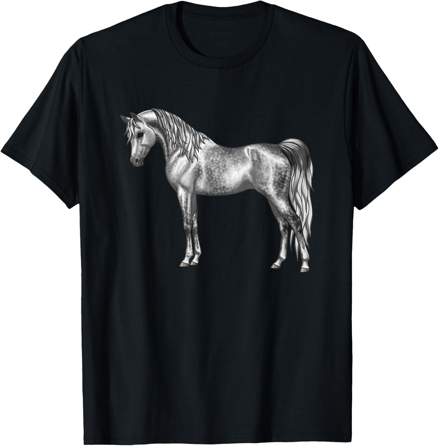 Beautiful Dapple Gray Egyptian Arabian Horse Lovers Gift T-Shirt - T-Shirt | Black