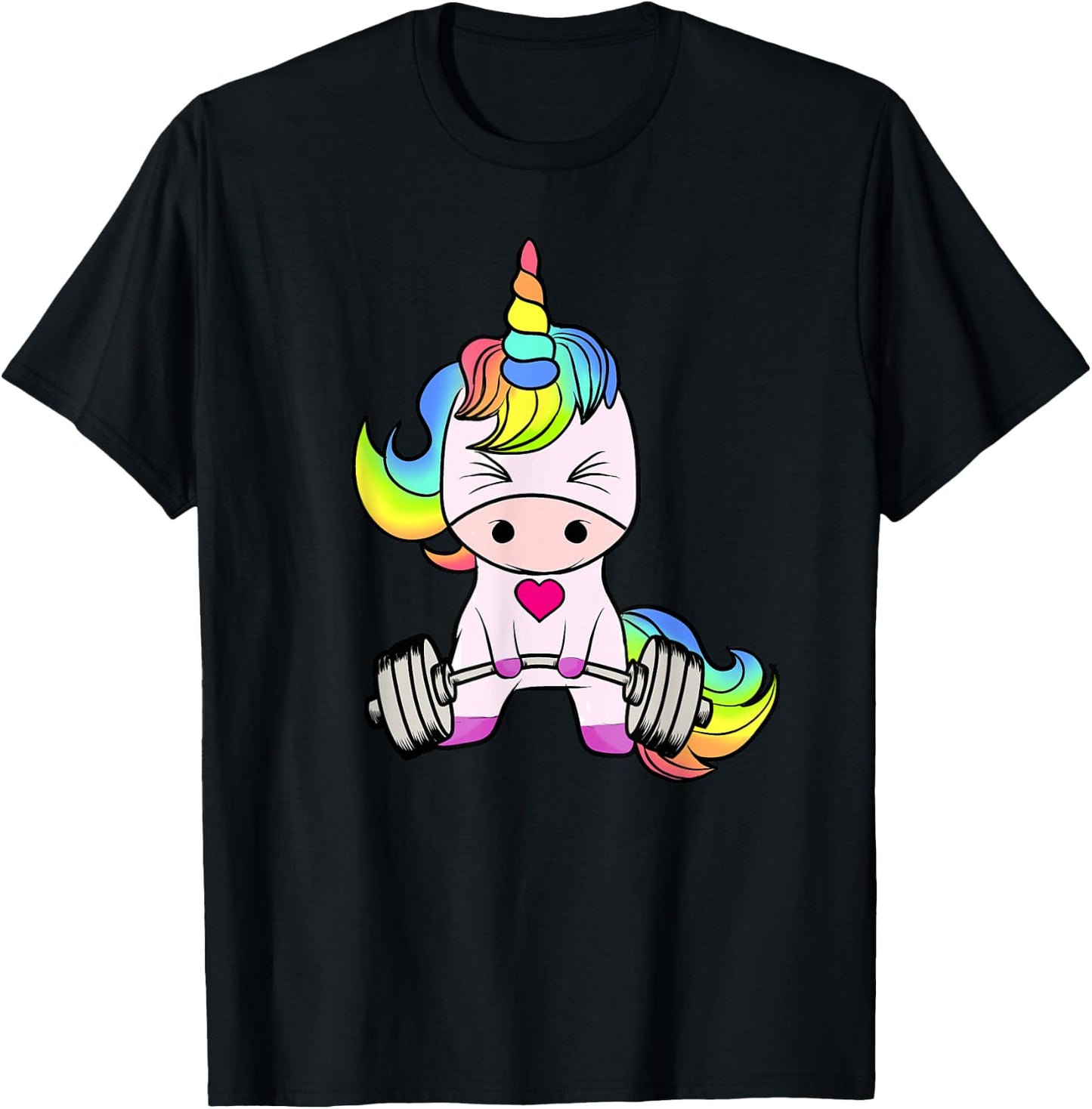 Unicorn Gym , Unicorn Weightlifting Shirt T-Shirt - T-Shirt | Black