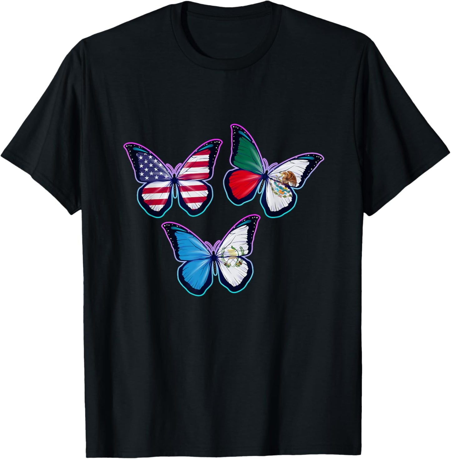 Multiculti Heritage. Guatemala, Mexico and the USA T-Shirt - T-Shirt | Black