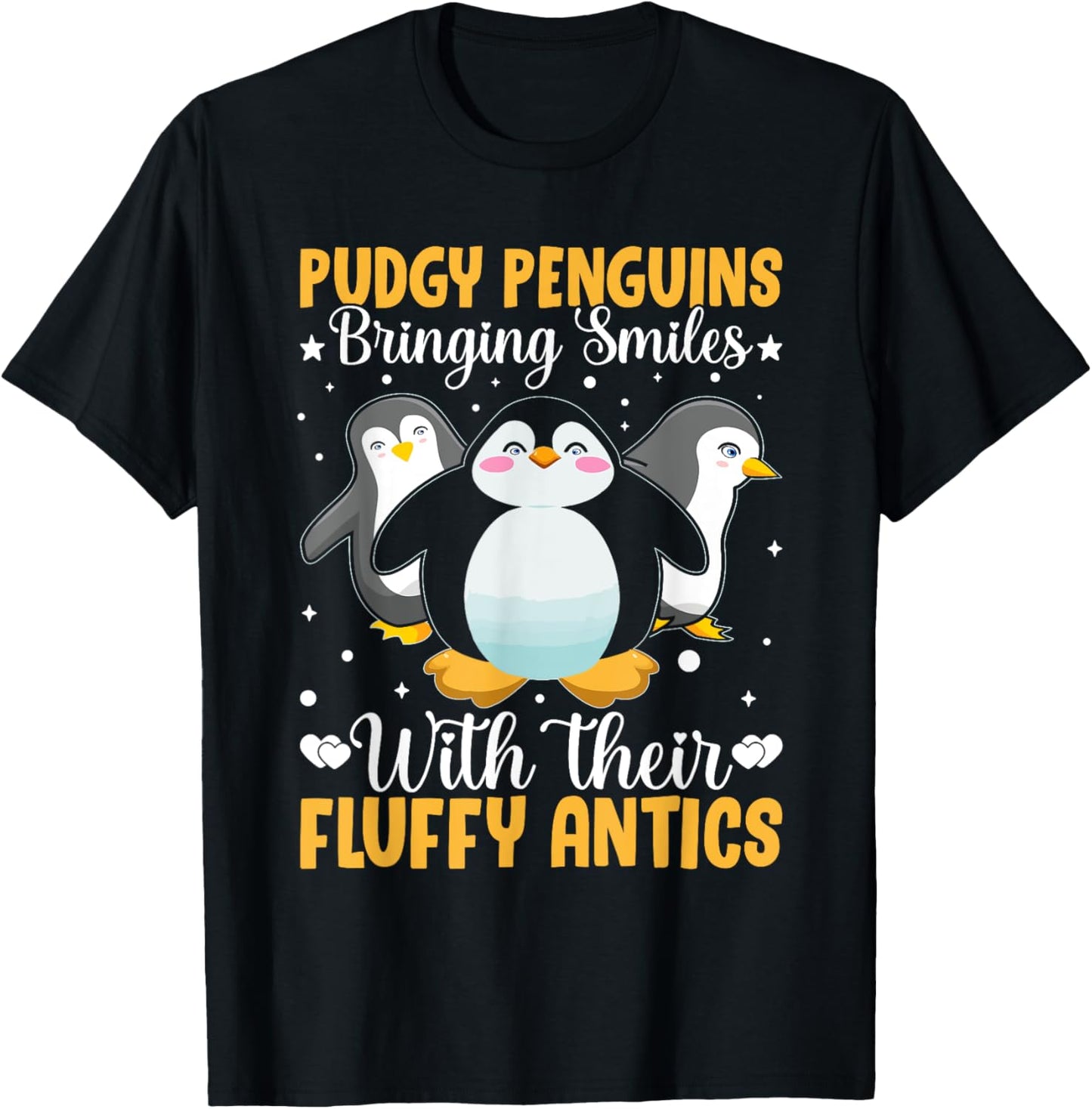 Pudgy-Penguins Bringing Smiles With Their Fluffy Antics T-Shirt - T-Shirt | Black
