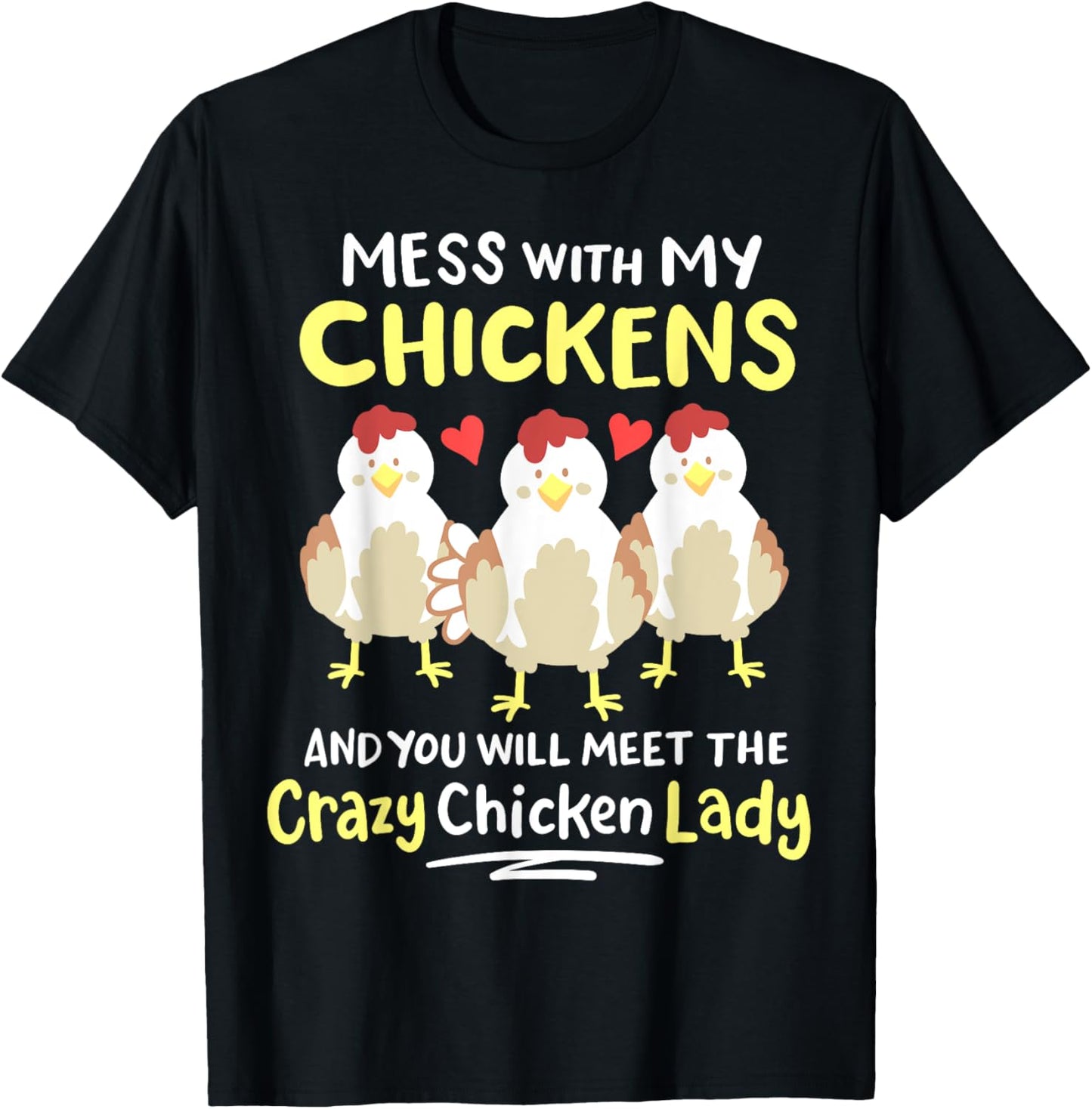 Backyard Crazy Chicken Lady Farmer T-Shirt - T-Shirt | Black
