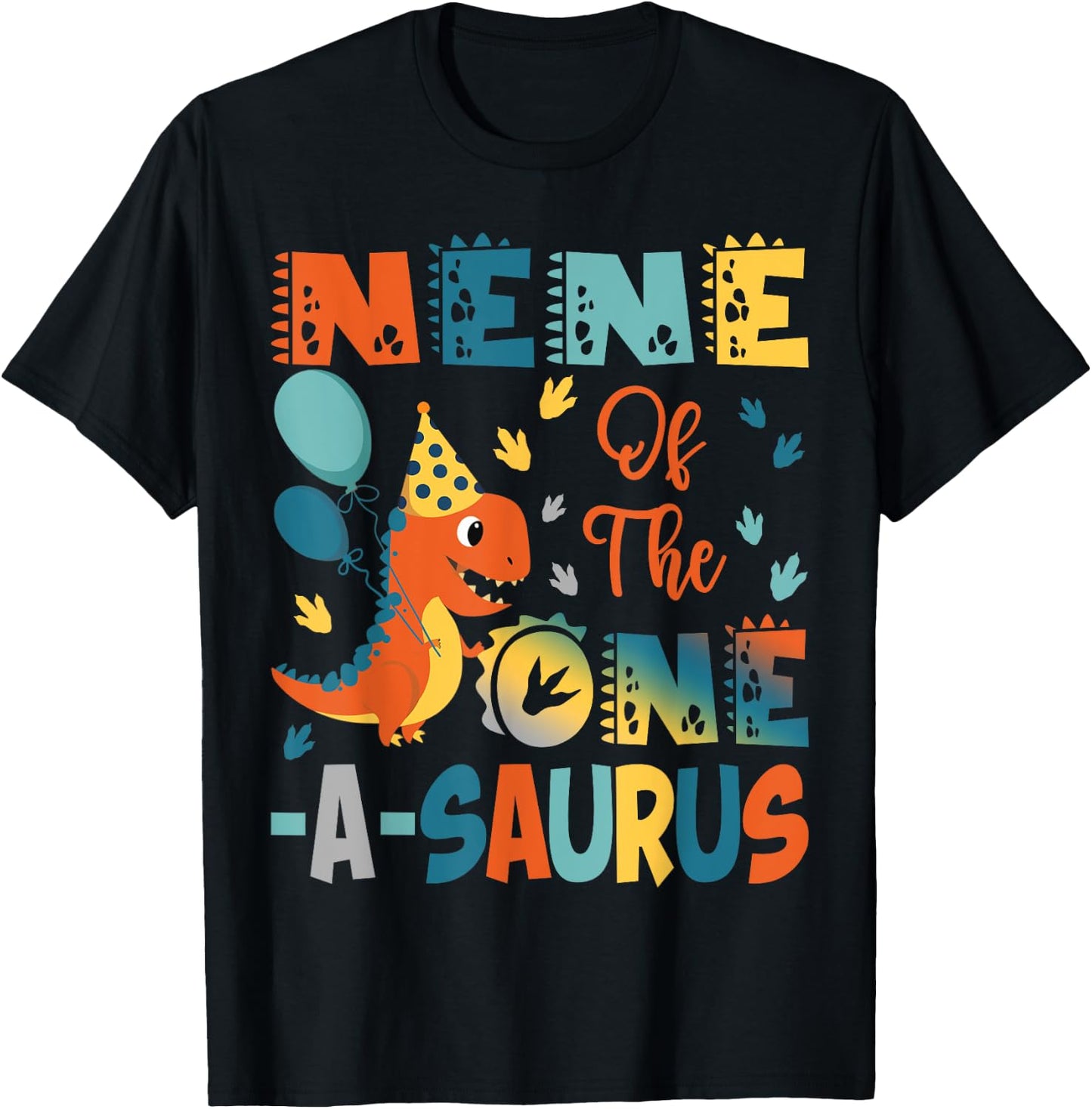 Nene Of The One-A-Saurus 2Nd Birthday Dinosaur Party T-Shirt - T-Shirt | Black