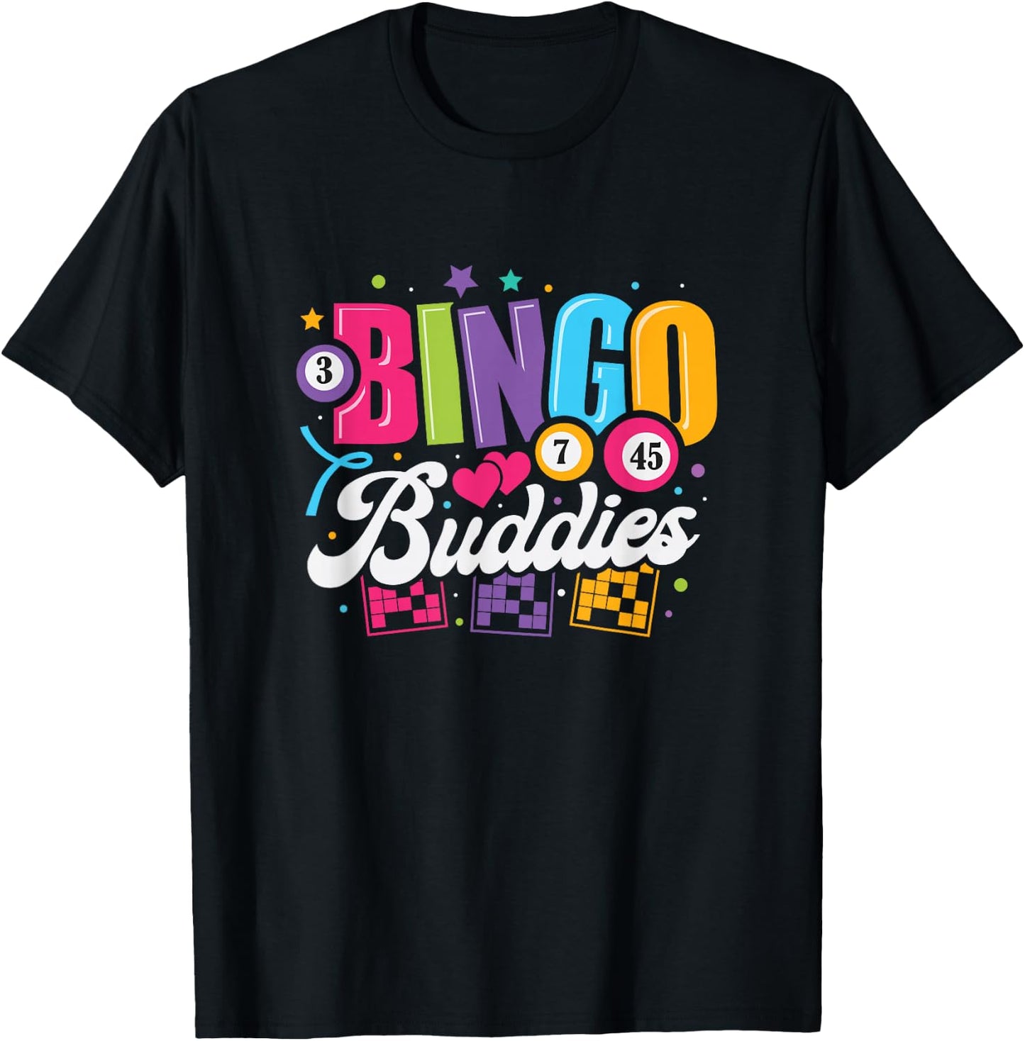 Bingo Buddies Lucky Game Players Funny Men Women Kids T-Shirt - T-Shirt | Black