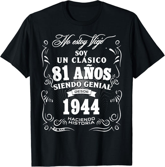 81st Birthday gift in Spanish Regalo cumpleanos 81 T-Shirt - T-Shirt | Black