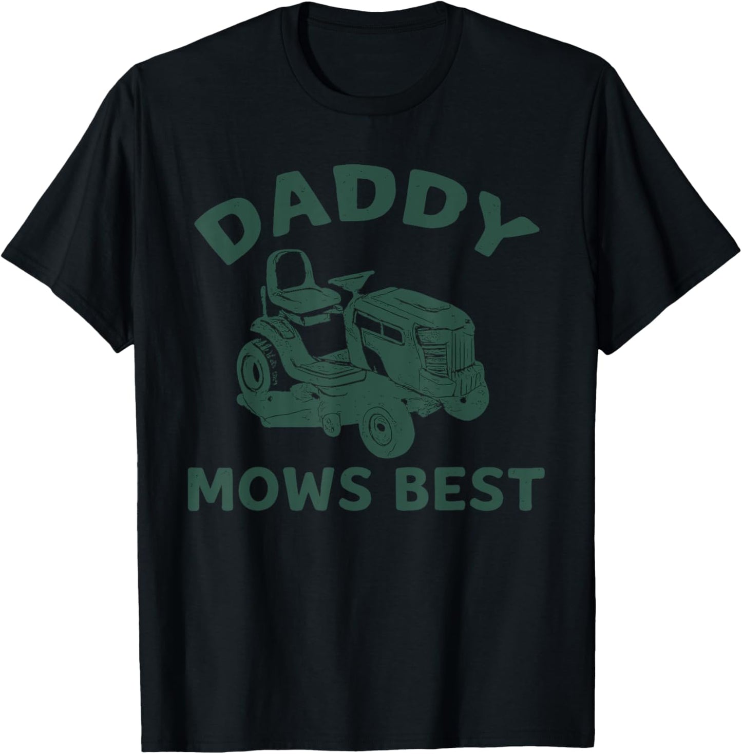 Daddy Mows Best Funny Lawn Mower – Vintage Dad Mowing T-Shirt - T-Shirt | Black