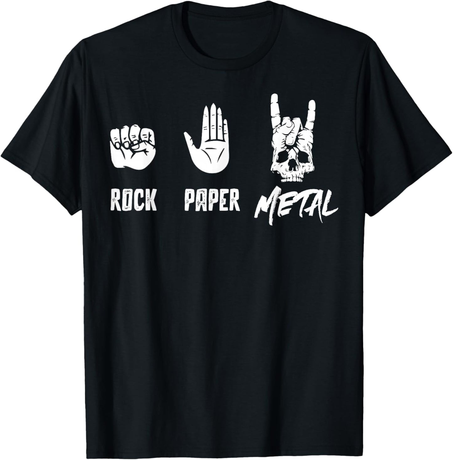 Rock Paper Metal - Heavy Metal Music T-Shirt - T-Shirt | Black