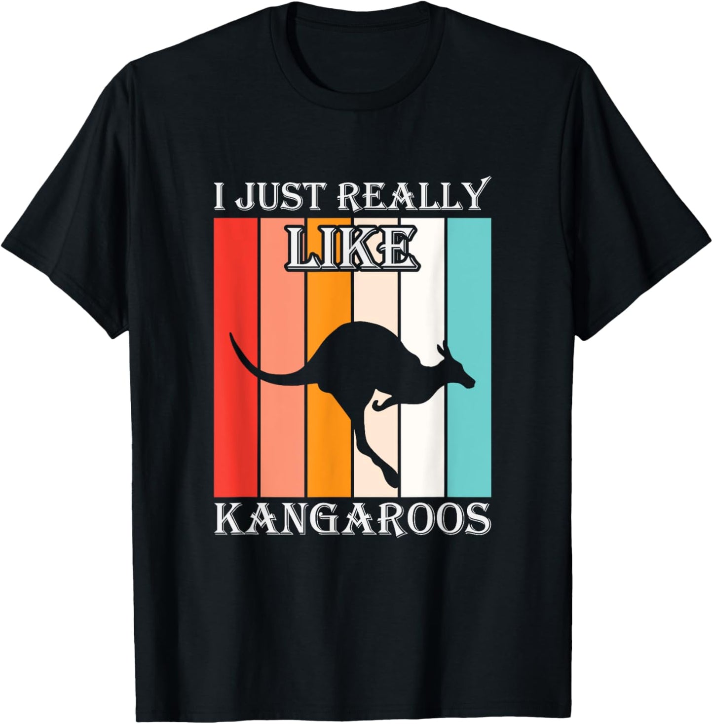 Kangaroo Design Men Women Boys Girls Kids Kangaroo Animal T-Shirt - T-Shirt | Black