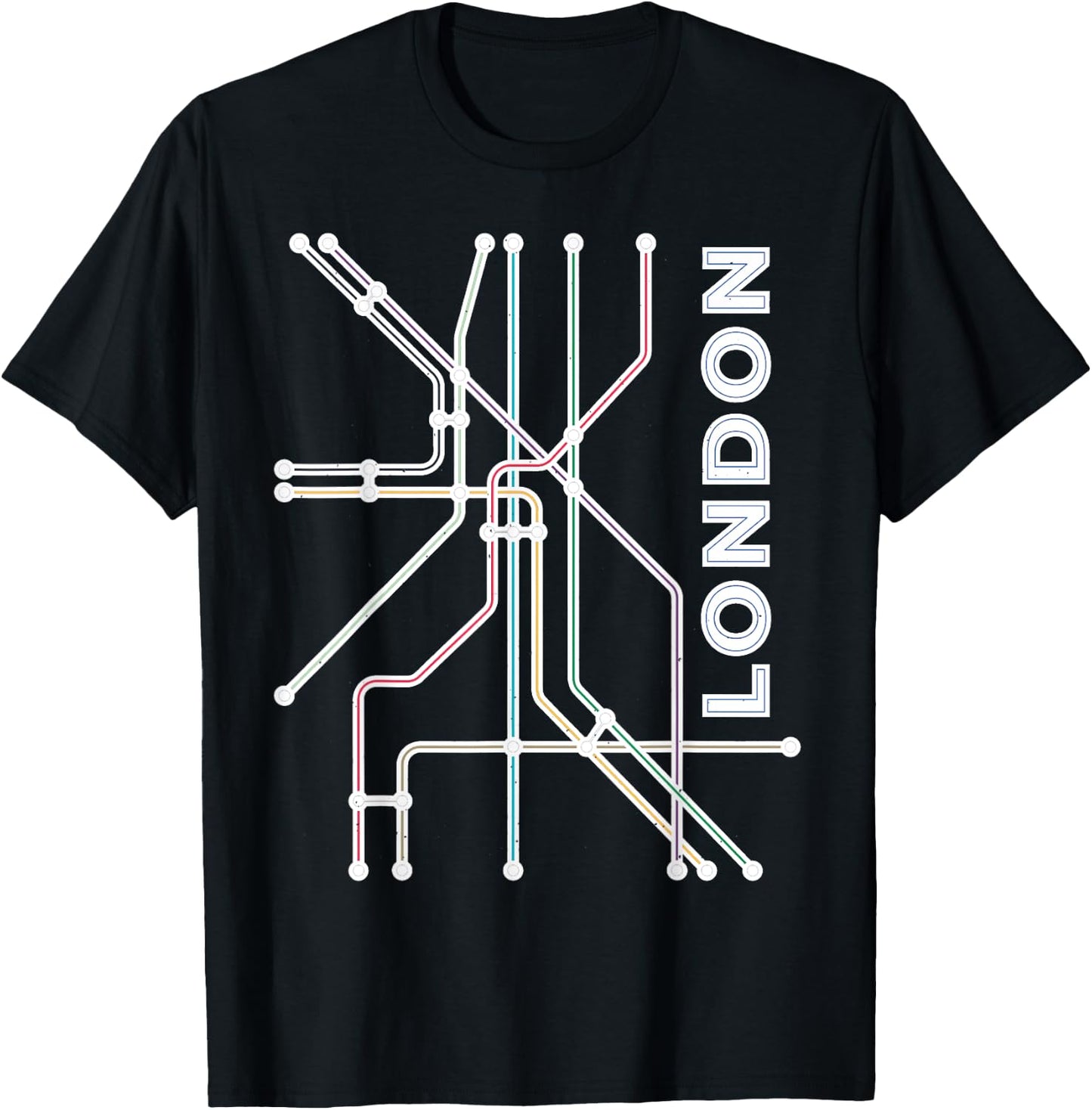 London UK Underground Subway England Souvenir Gift T-Shirt - T-Shirt | Black