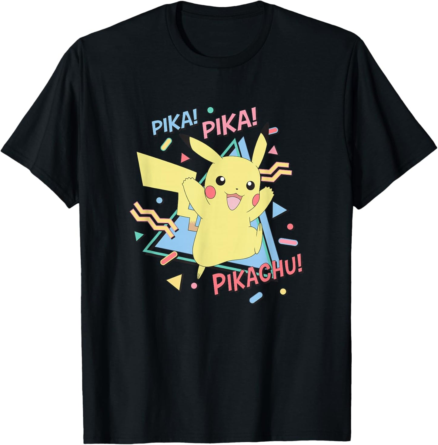 Pokémon Pikachu Retro Nineties Pika Pika Portrait T-Shirt - T-Shirt | Black