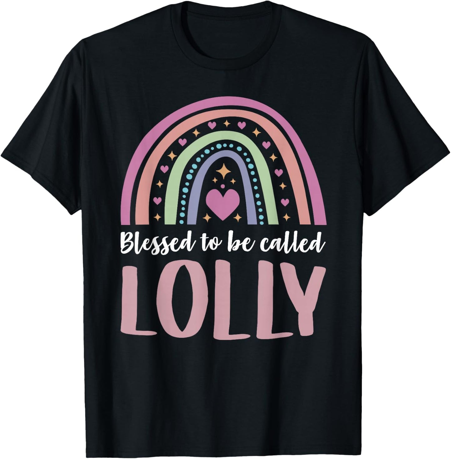 Lolly Shirt for Grandma Women Mothers Day Blessed Lolly T-Shirt - T-Shirt | Black