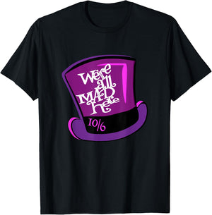 We're All Mad Here - Mad Hatter's Hat T-Shirt - T-Shirt | Black