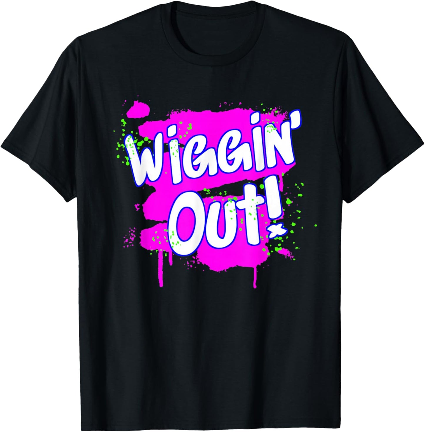 Wigging Out Vintage Stressed Panicked Word Funny Wiggin' Out T-Shirt - T-Shirt | Black