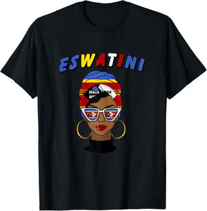 Eswatini , Eswatini Flag, Eswatini Girl, Eswatini Women T-Shirt - T-Shirt | Black