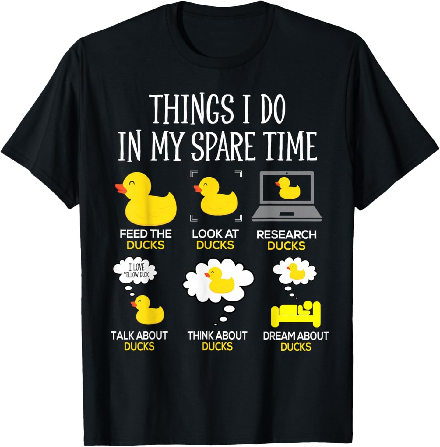 Things I Do In My Spare Time Ducks Love Cute Duck Mom Dad T-Shirt - T-Shirt | Black