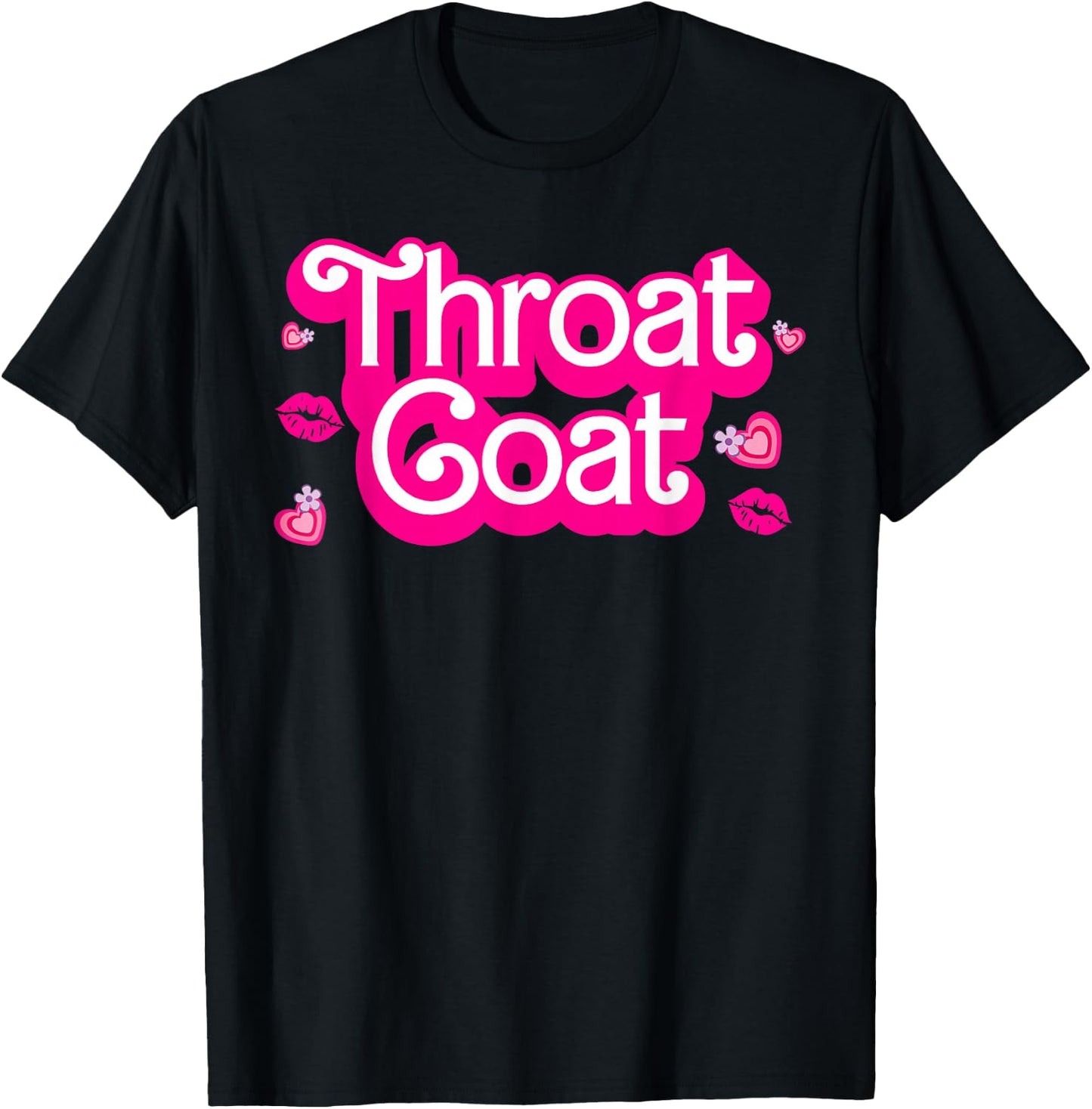 Pink Throat Goat Adult Humor Funny Sarcastic Outfit T-Shirt - T-Shirt | Black