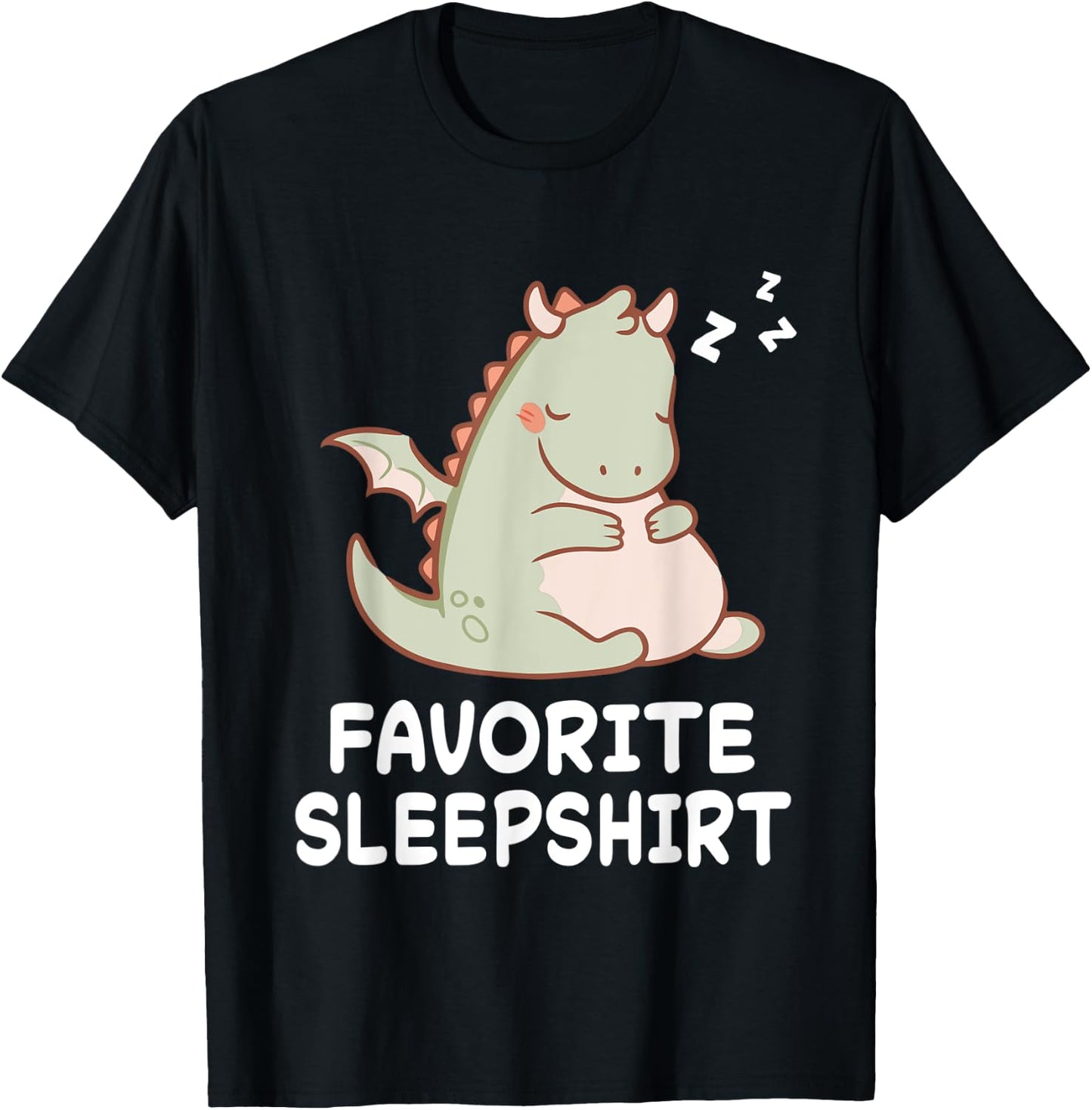 Dragon Dragons Nap Sleeping Sleep Pajama Pajamas Nightgown T-Shirt - T-Shirt | Black