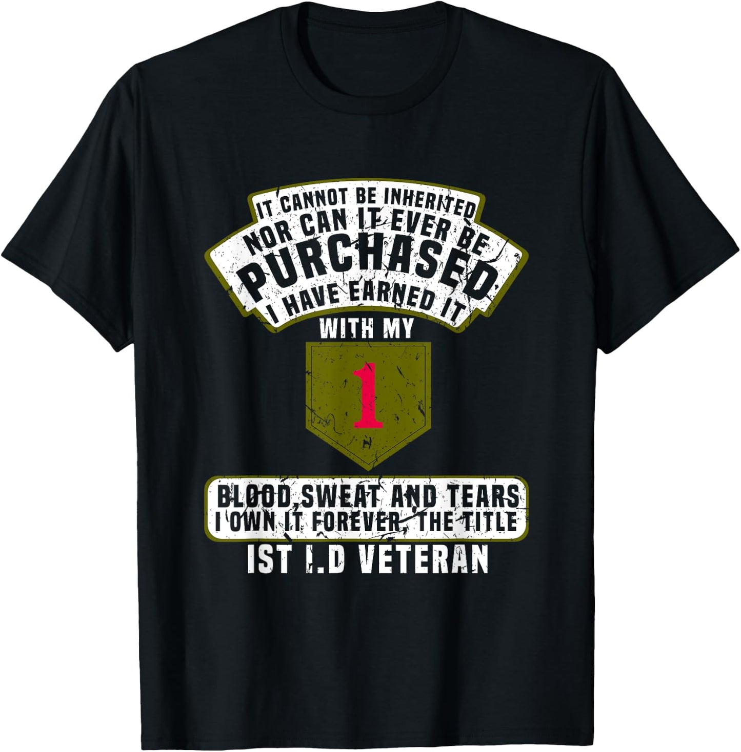1st Infantry Division Veteran War Soldier The Big Red One T-Shirt - T-Shirt | Black