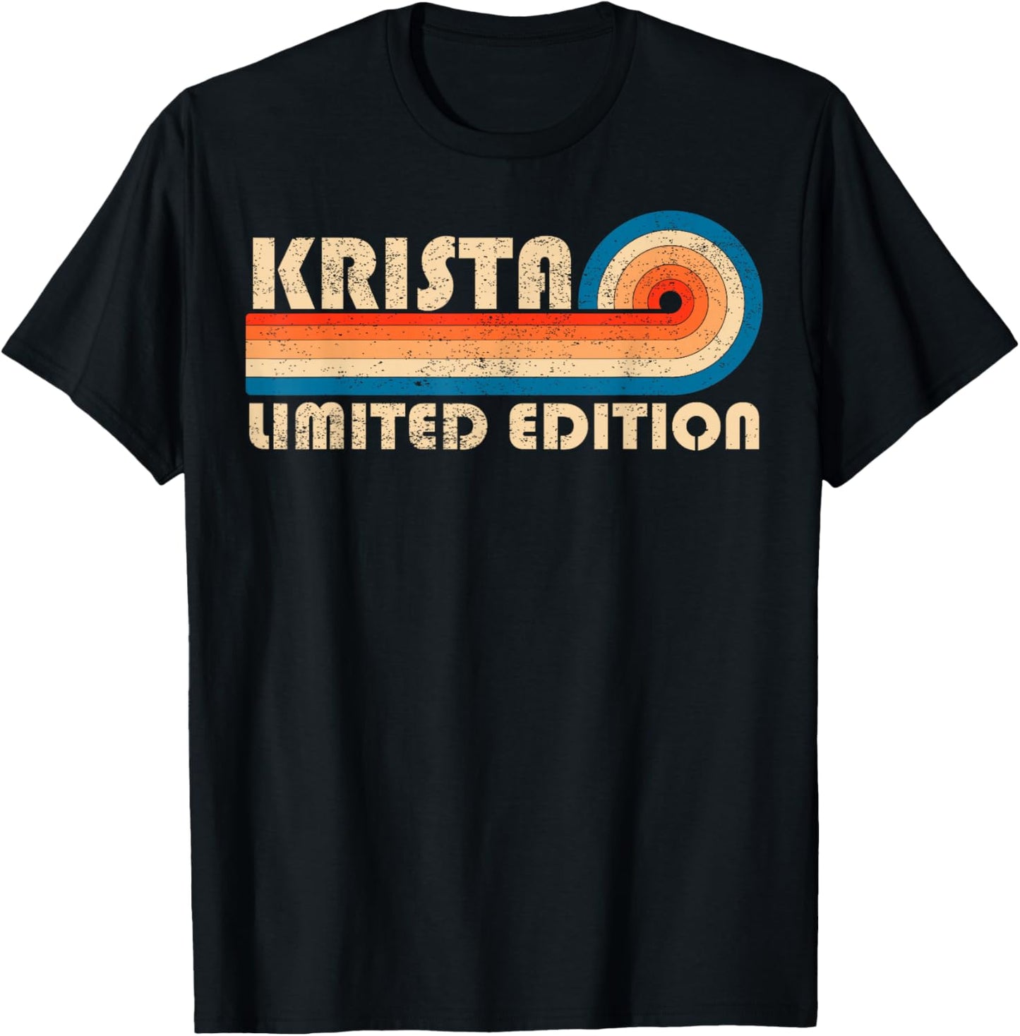 KRISTA Retro 70s 80s Sunset Stripe T-Shirt - T-Shirt | Black