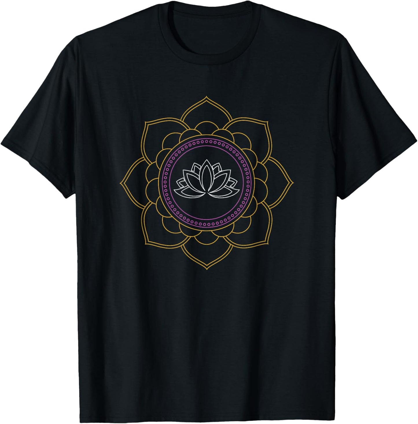 Lotus Flower Yoga Meditation Om T-Shirt - T-Shirt | Black