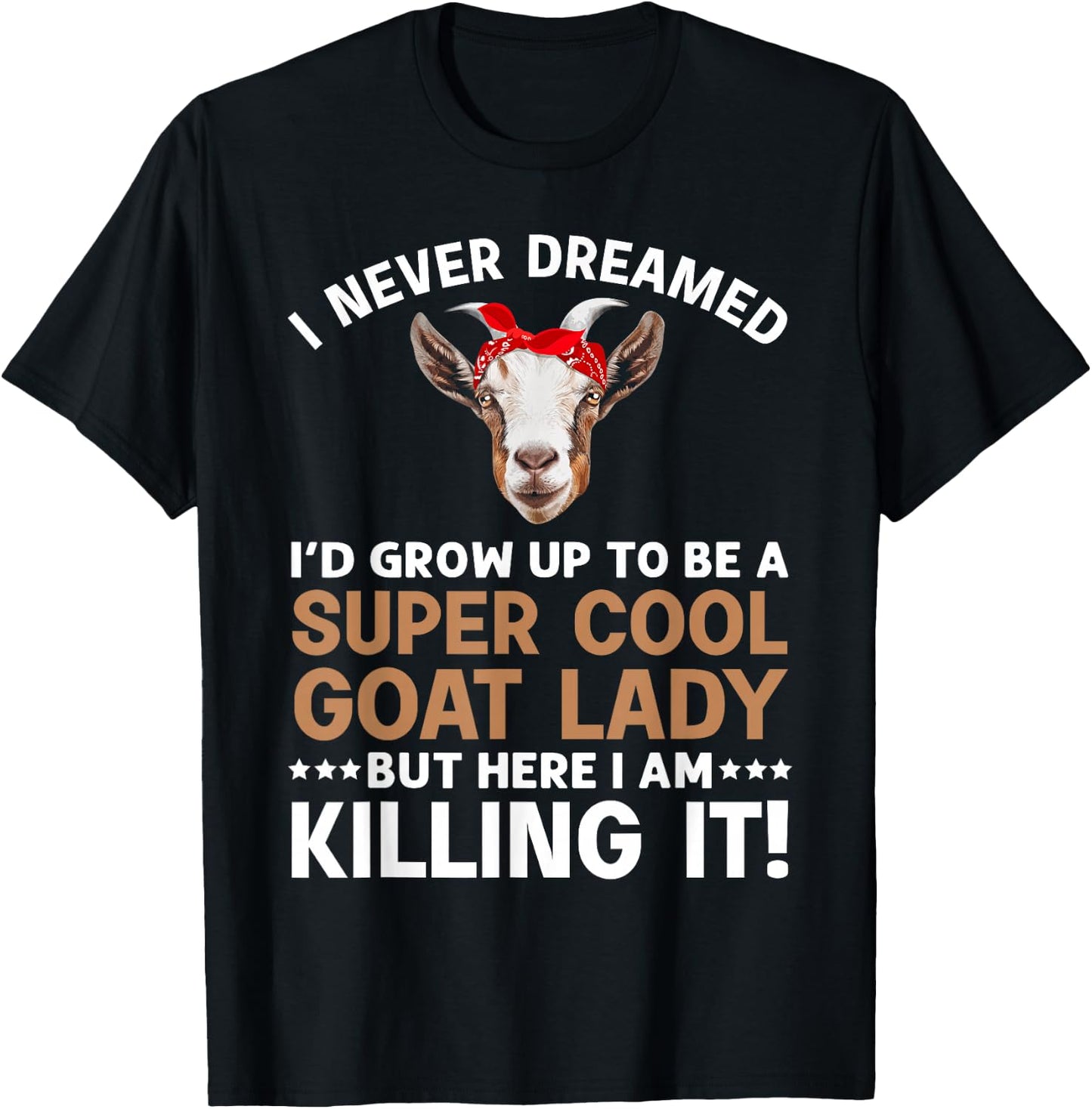 Cool Goat Lady Art Girl Animal Farmer Goat Lover T-Shirt - T-Shirt | Black