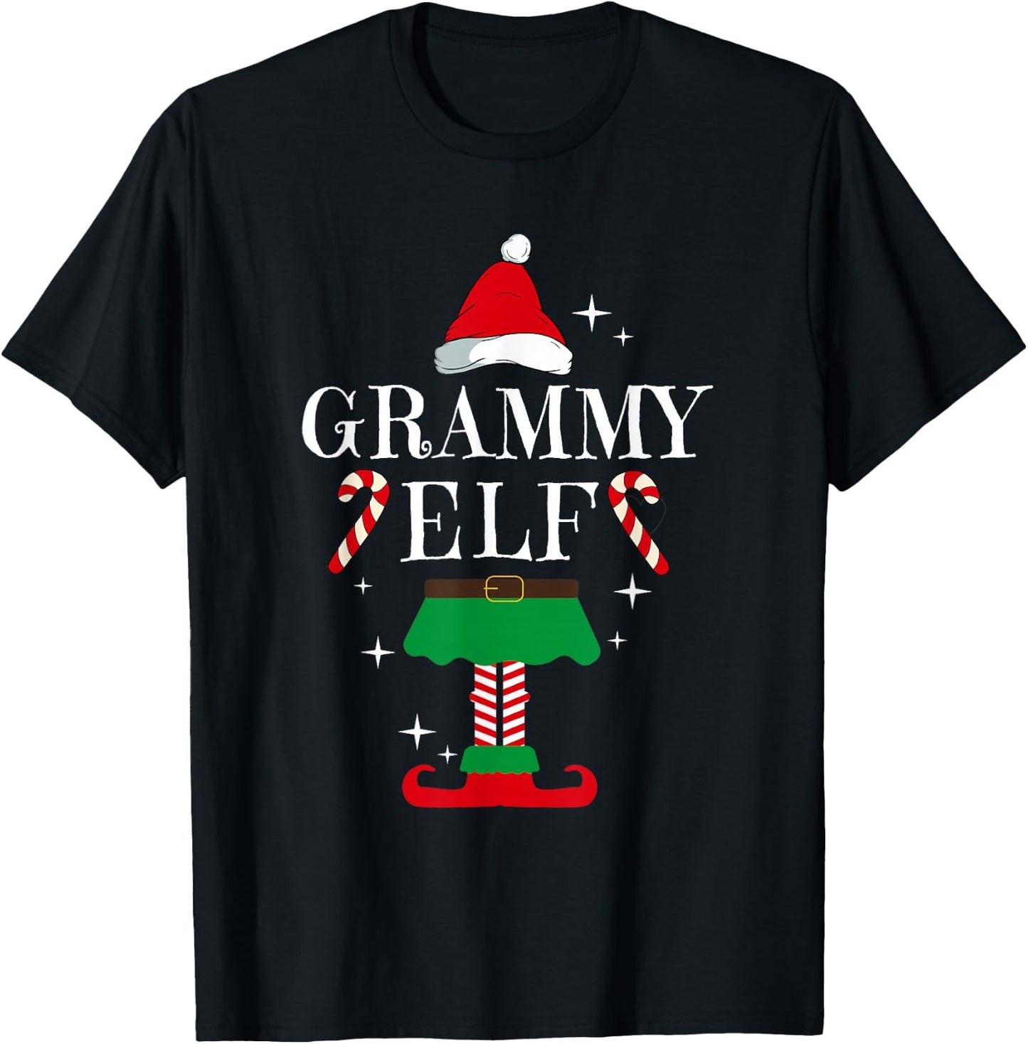 Grammy Elf Shirt Christmas Family Elf Holiday Xmas Elf T-Shirt - T-Shirt | Black