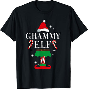 Grammy Elf Shirt Christmas Family Elf Holiday Xmas Elf T-Shirt - T-Shirt | Black