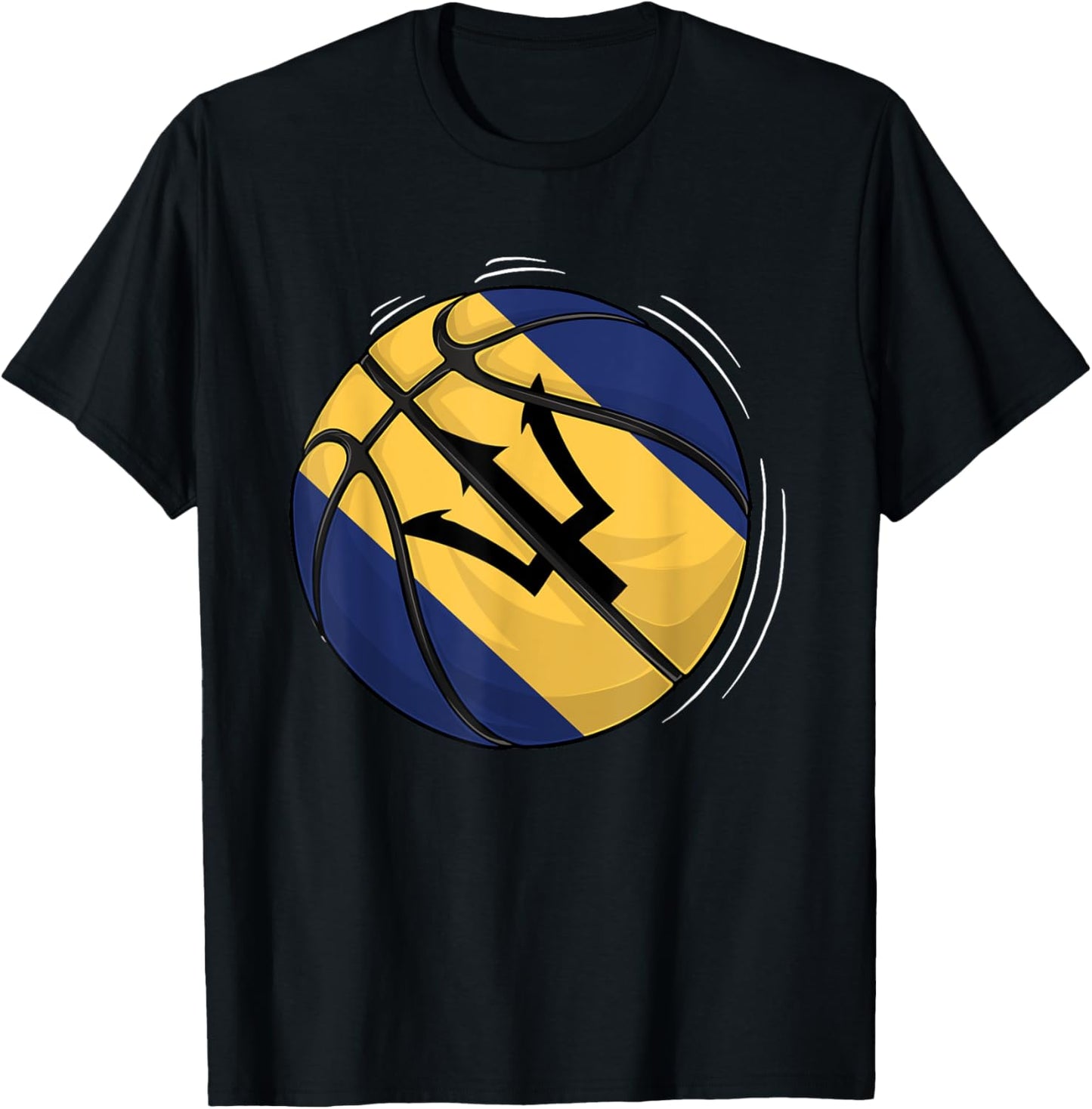 Basketball Ball With The Flag Of Barbados T-Shirt - T-Shirt | Black