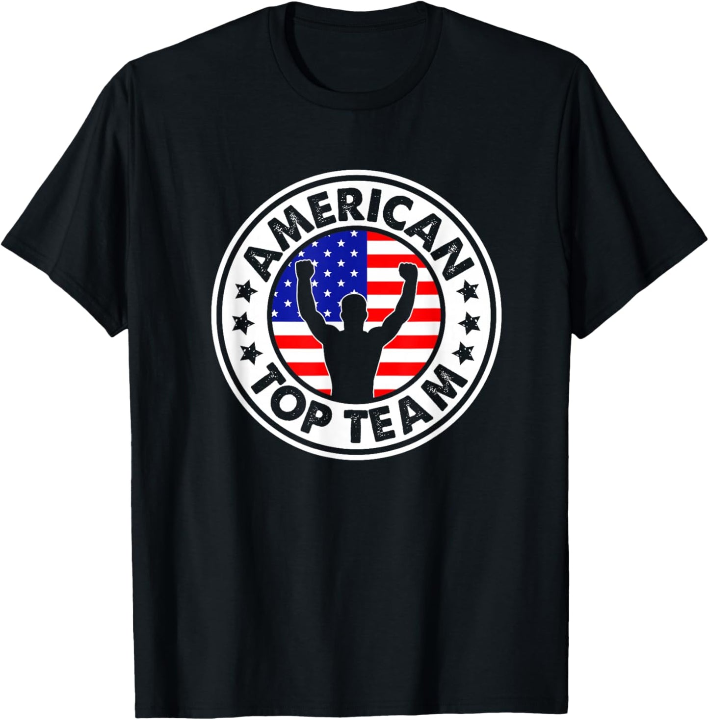 American Flag Top Team BJJ Brazilian Jiu Jitsu T-Shirt - T-Shirt | Black