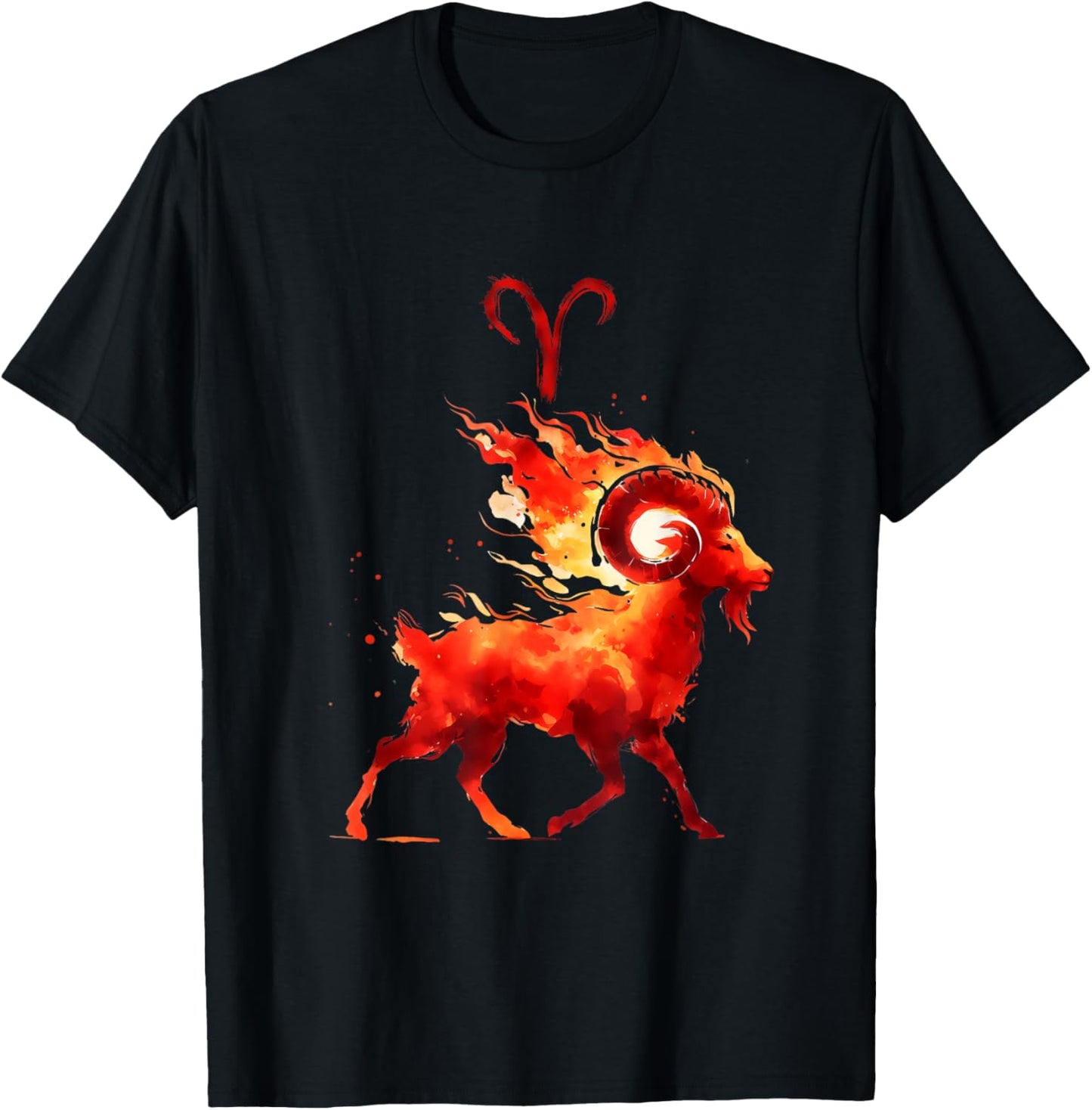 March April Birthday Asian Brush Aries Zodiac Fire Sign T-Shirt - T-Shirt | Black
