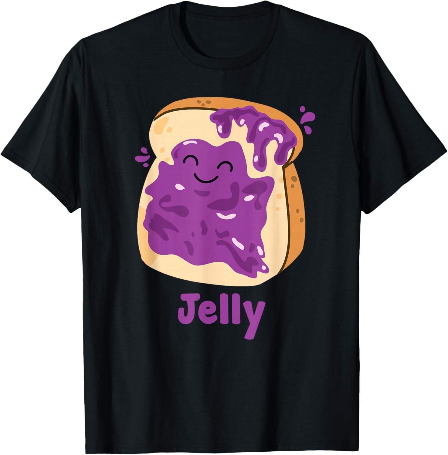 Peanut Butter & Jelly Matching Couple Halloween Best Friends T-Shirt - T-Shirt | Black